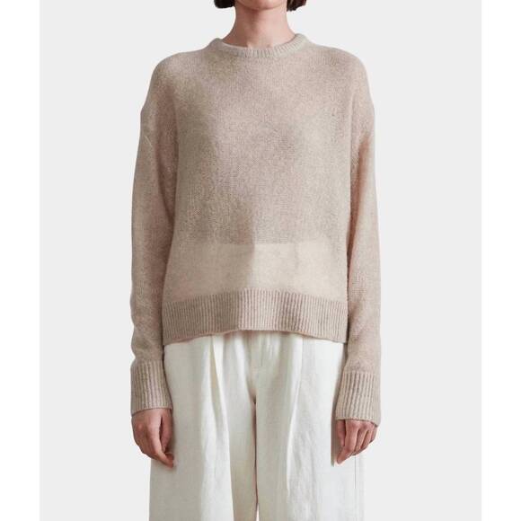 NEW APIECE APART softest tissue weight sweater in sand